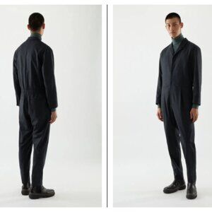NWT COS Mens Size 34R Wool Mix Felt Boilersuit Jumpsuit Lined Gray Rare $225